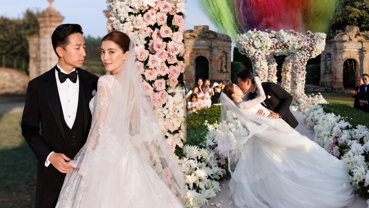 吴千语曝光浪漫婚礼现场,在亲友见证中与施伯雄拥吻,完成阶级跃迁