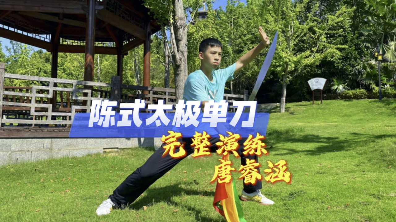 全国太极拳冠军永州太极少年豫正太极单刀23式完整演练零基础学太极