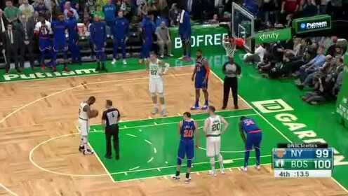《NBA全场回放》【原声回放】凯尔特人vs尼克斯第4节 塔图姆长两分绝杀尼克斯