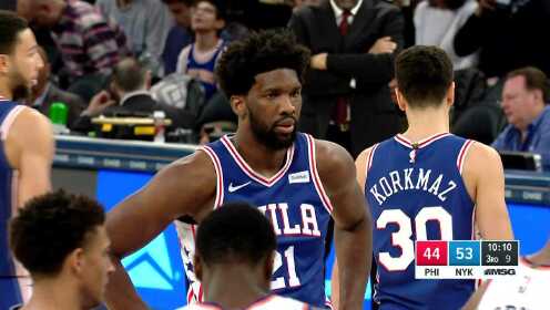 《NBA全场回放》【原声回放】76人vs尼克斯第3节 恩尼斯两记三分实现反超
