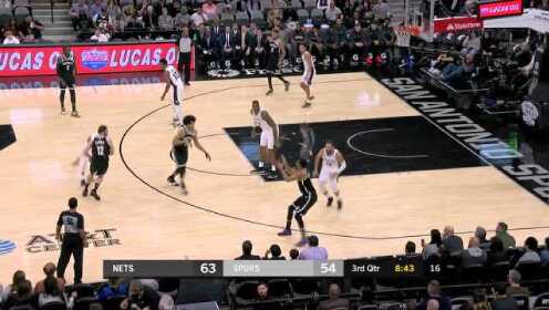 《NBA全场回放》【原声回放】篮网vs马刺第3节 阿德翻身跳投潇洒霸气