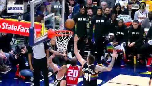 《NBA全场回放》【原声回放】国王vs掘金第3节 约基奇篮下吃饼转身挑篮