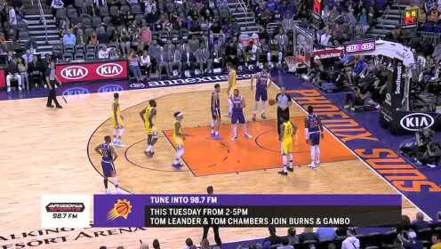 《NBA全场回放》【原声回放】勇士vs太阳第2节 布克超远三分准压哨命中