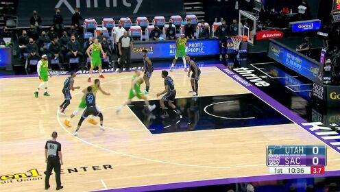 《NBA全场集锦》蹦蹦跳跳进禁区 英格尔斯回头望月助攻戈贝尔