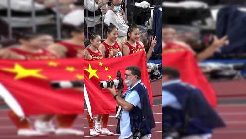 女子4x100米接力赛，中国第6，牙买加夺金美国银牌