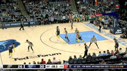 《NBA全场集锦》马刺vs灰熊第1节中文解说回放
