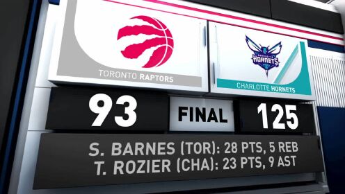《NBA全场集锦》【原声】猛龙93-125黄蜂 鲍尔穿针引线率队三节定胜负