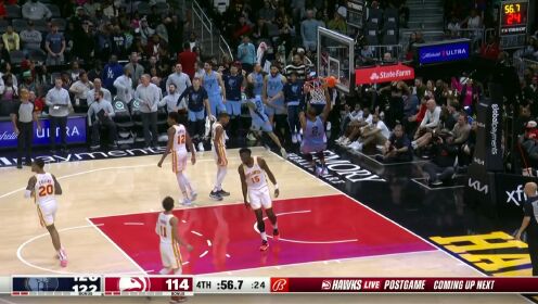 《NBA全场集锦》看出来是不想赢了 莫兰特行进间妙传助攻蒂尔曼飞身暴扣锁定胜局