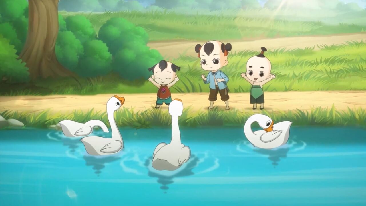 小神童骆宾王河边吟诗