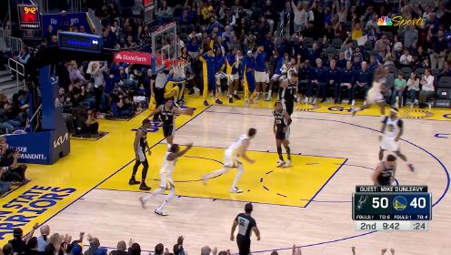 金州勇士_NBA季前赛:马刺122-117勇士_展示球场大局观!库明加抢到进攻篮板妙传底角的保罗三分稳稳命中_高清1080P在线观看平台_腾讯视频