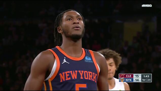  NBA常规赛：骑士vs尼克斯第1节英文原声回放