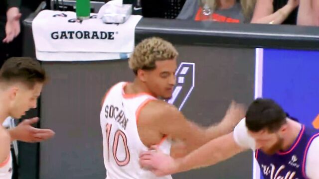 火药味！索汉抢球不干净杜兰特很不满