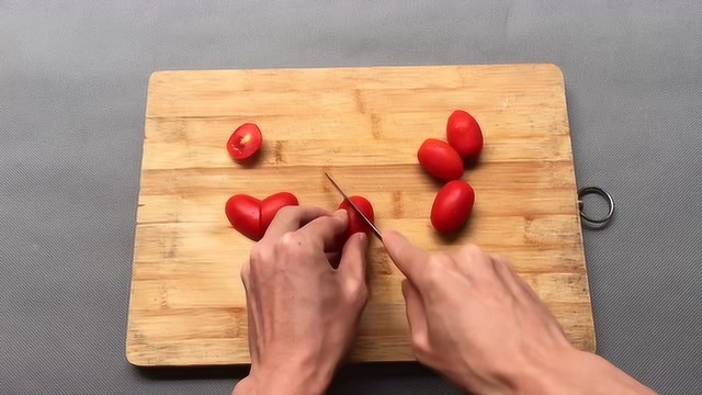 小番茄切爱心小妙招,两种方法任你选!
