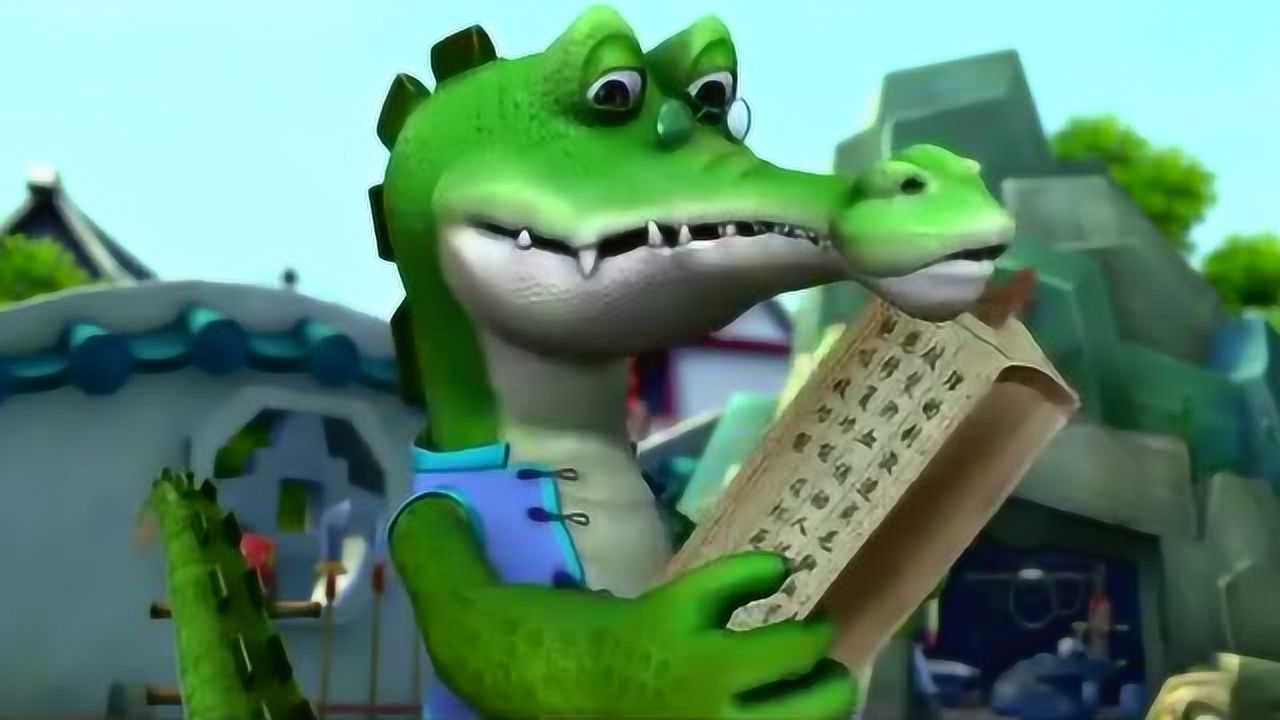 熊出没鳄鱼算卦说山上没光头强强哥躲在身后还撞树上了