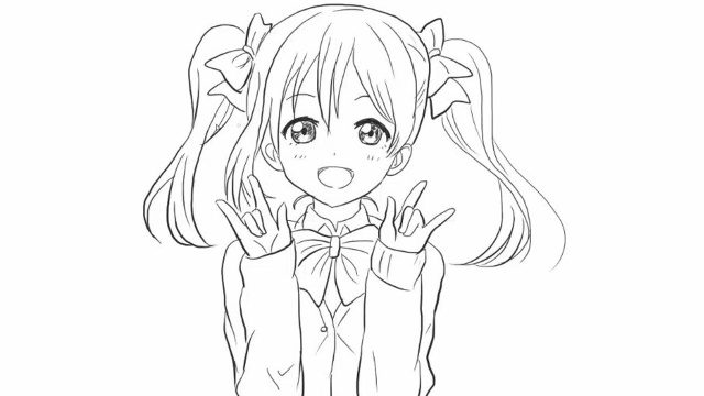 lovelive矢泽妮可幼儿亲子简笔画