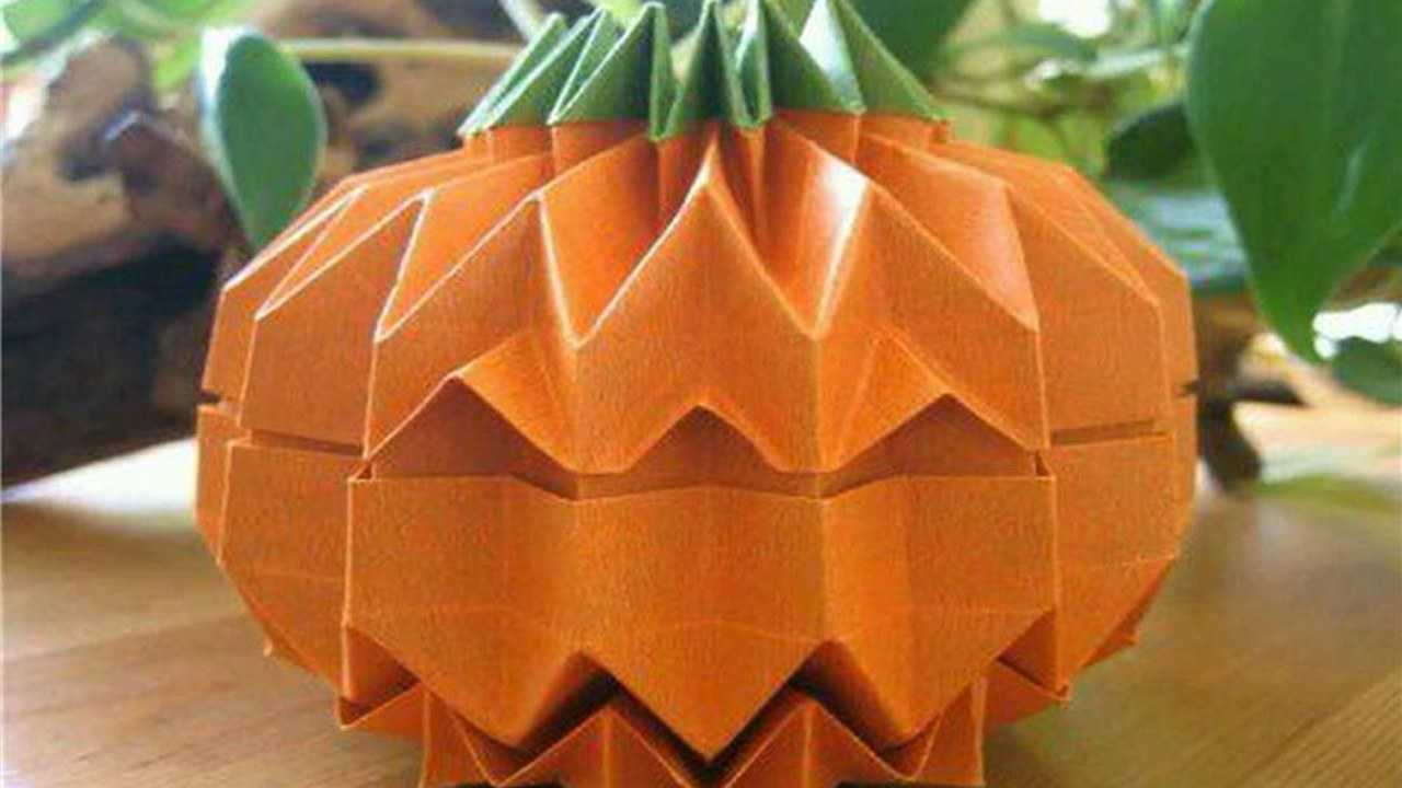 呆萌有趣的折纸南瓜灯亲子手工课和宝宝一起折其他宝宝都羡慕