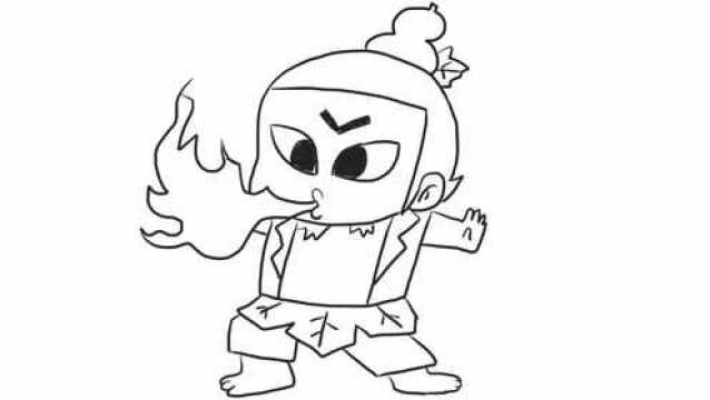 葫芦娃之火娃幼儿亲子简笔画 宝宝轻松学画画