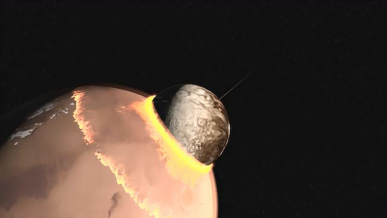 超清3d动画展示,冥王星撞击火星!