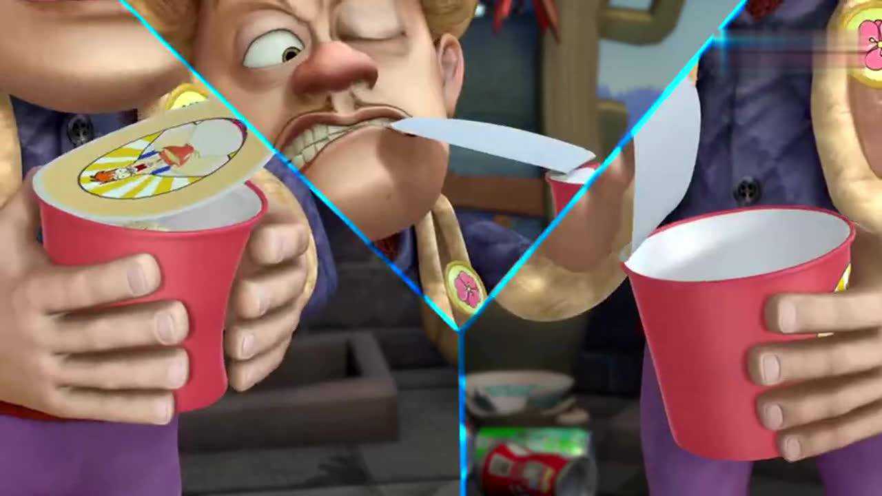 熊出没光头强吃了好几箱的方便面终于吃出蝴蝶徽章