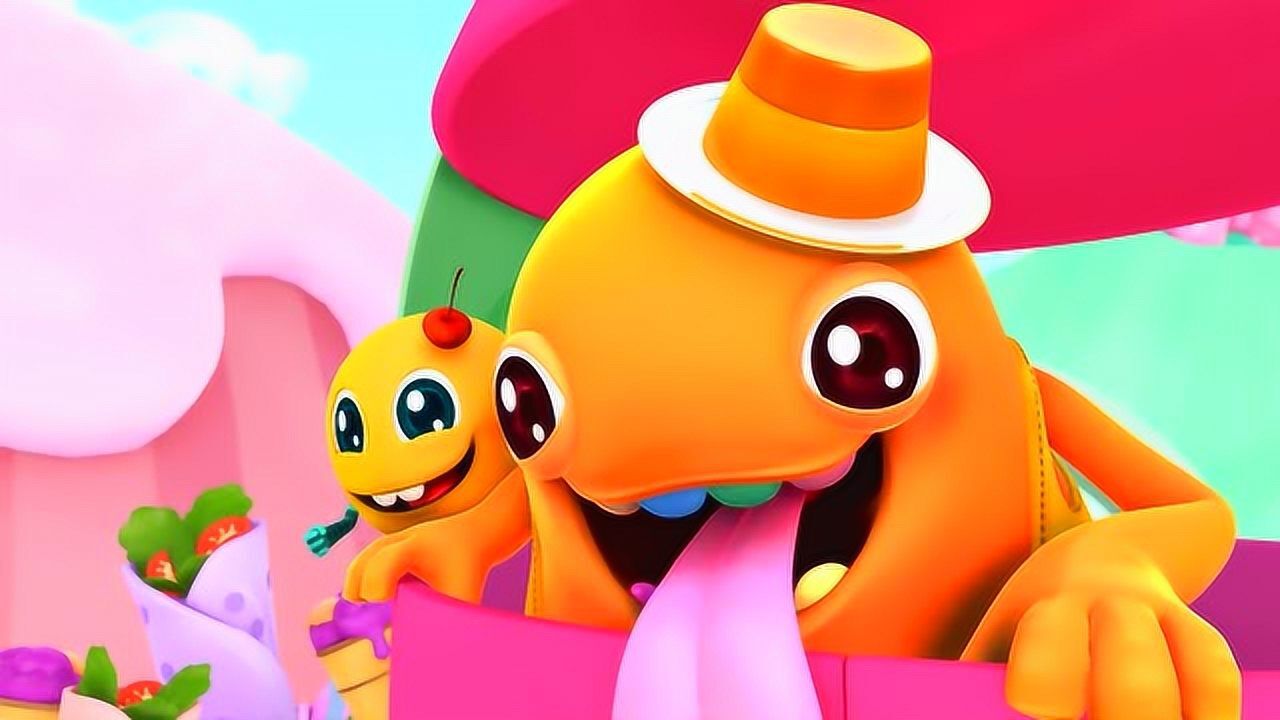 疯狂小糖动画片泡泡哥和小糖还有布倒丁来到游乐场一起坐摩天轮