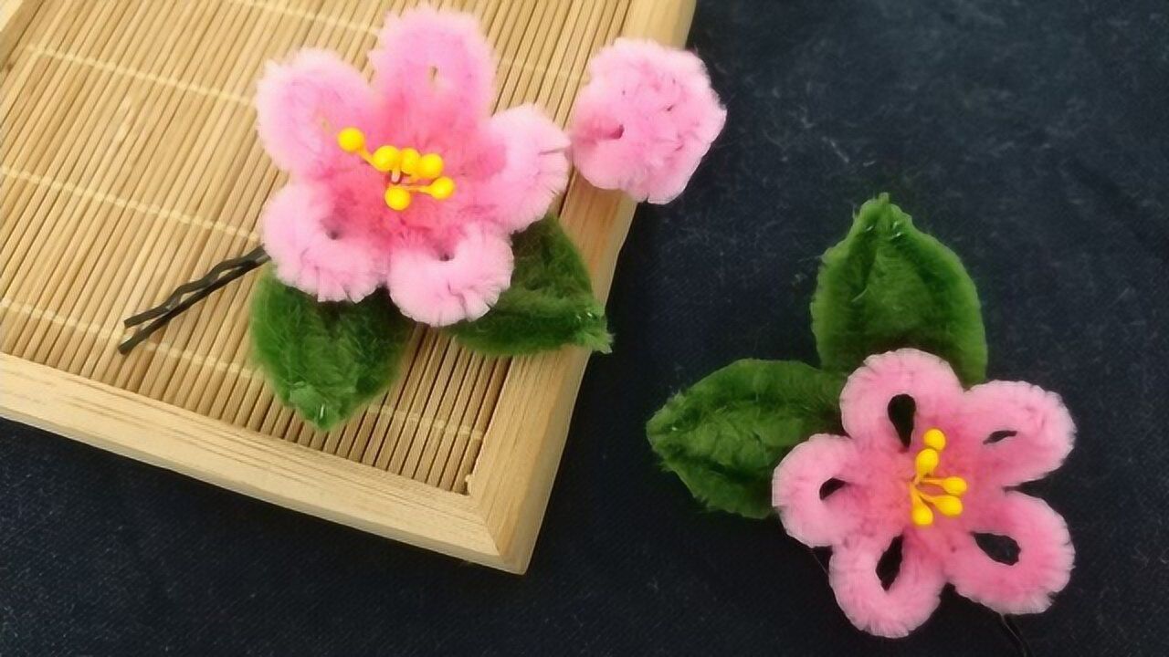香香手工:简单易学的桃花发簪,小朋友戴萌萌哒,小姐姐戴招桃花