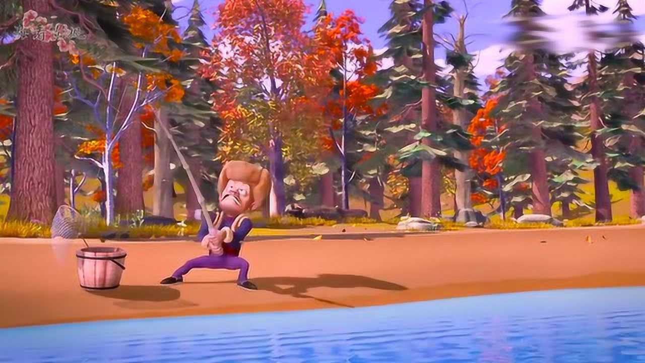 熊出没表哥不放弃帮光头强摘果子钓鱼