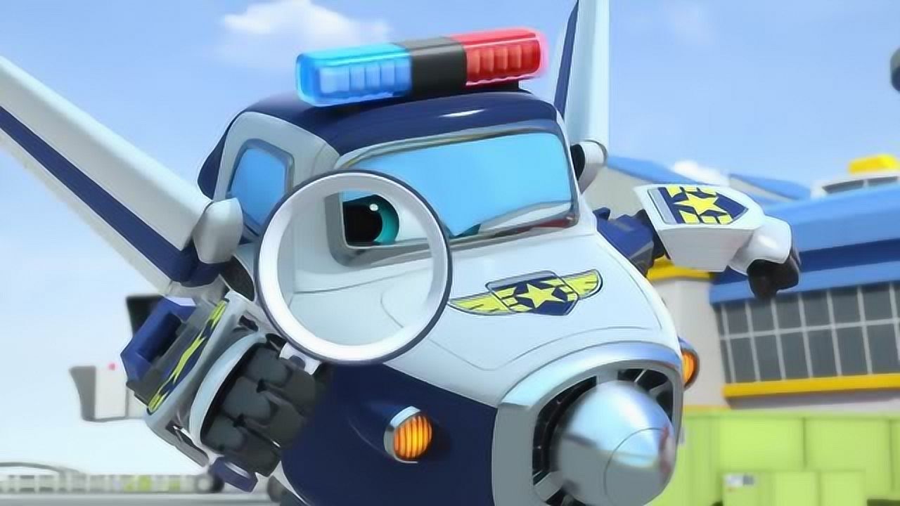 超级飞侠乐迪根据包警长查出的线索找到丢行李的伟尔