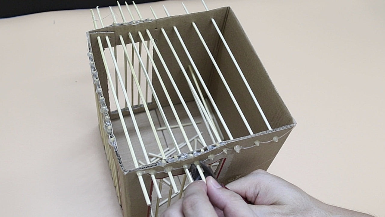 简易纸箱鸟笼图片
