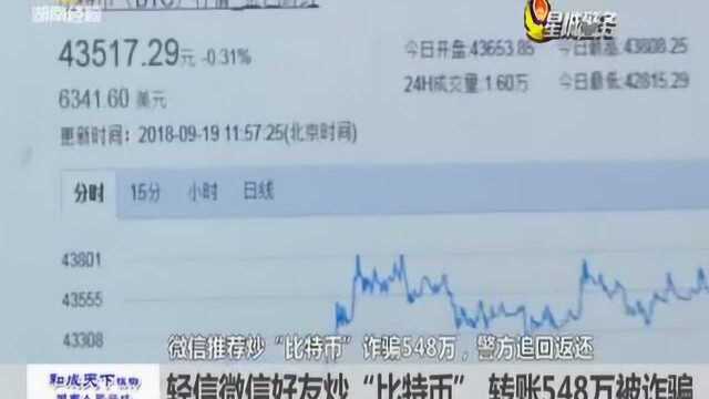 小心!微信好友炒“比特币”转账548万被诈骗