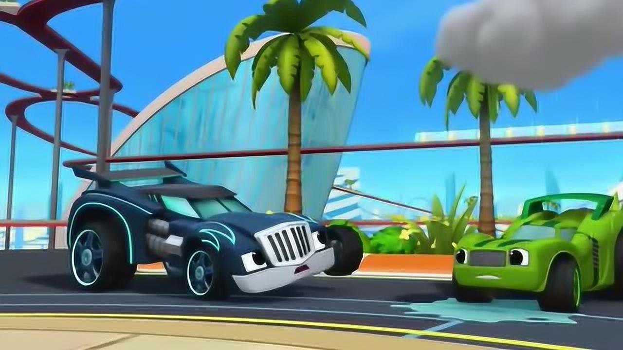 旋风战车2:飚速变成赛车在彩虹跑道上前行,遇到雪崩危险啦