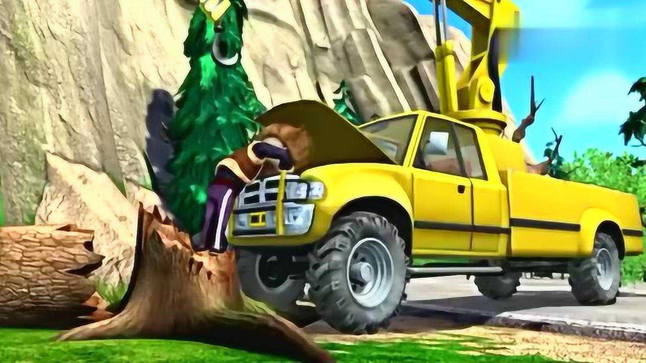 熊出没:光头强接到任务寻找红豆杉,开着吊车拔树却飞上了天