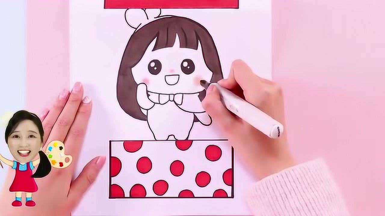 小伶玩具悦儿姐姐画画真是太棒了超可爱的家族卡通形象哦