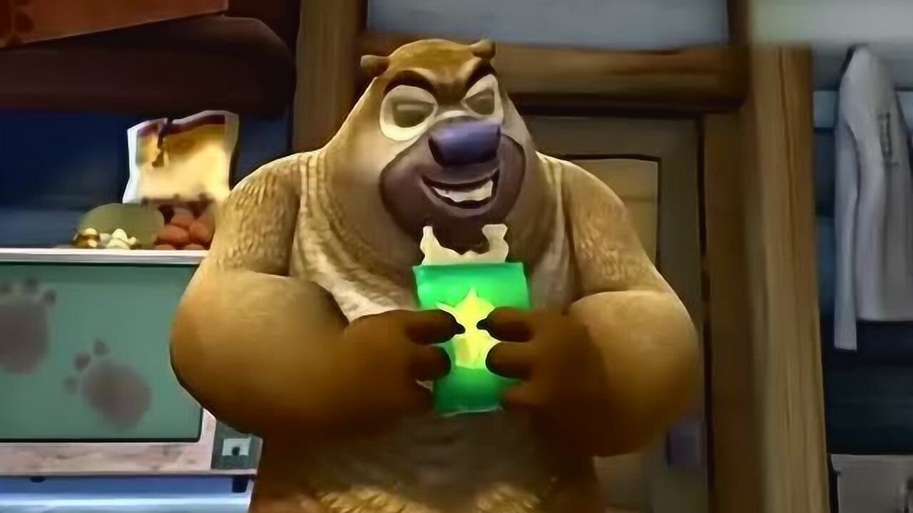 熊大熊二偷吃光头强的干脆面还比赛看谁吃的多真是太狠了