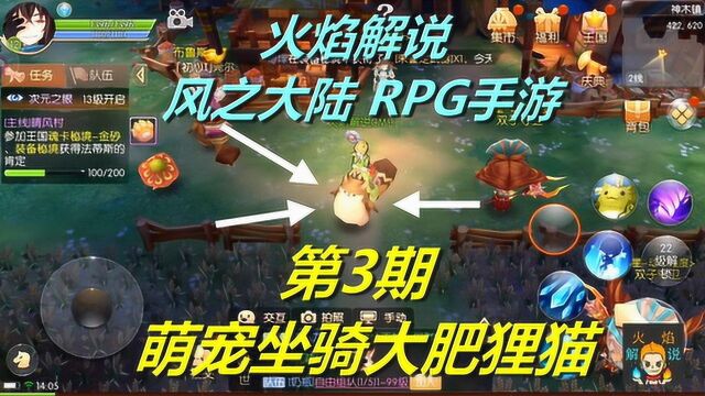 火焰解说 风之大陆 RPG手游 第3期 萌宠坐骑大肥狸猫