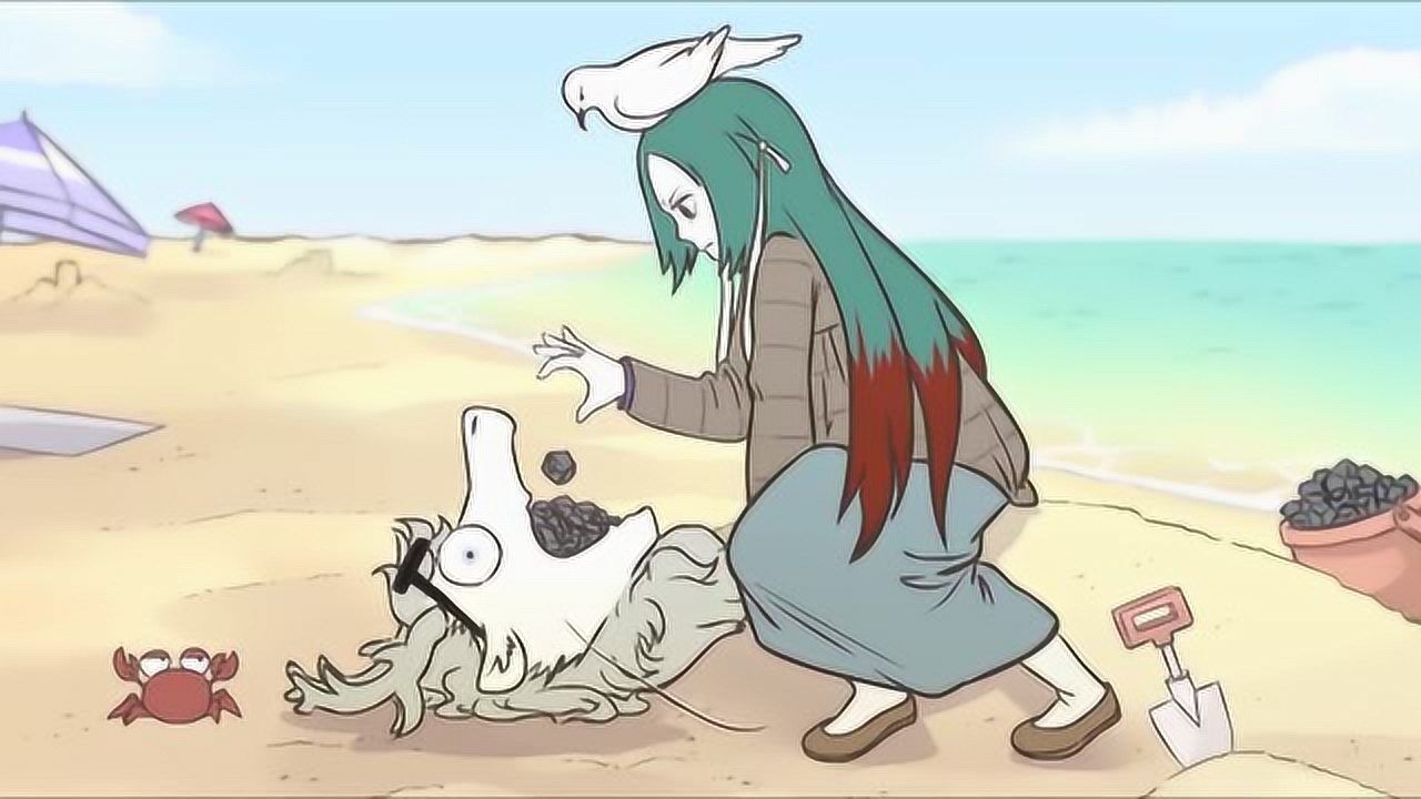 非人哉精卫发现敖烈的喉咙有水用石头非把它填满