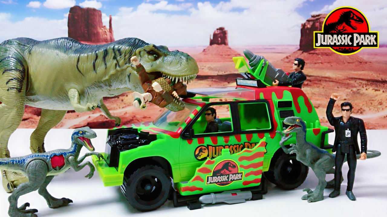 绝版93年kenner侏罗纪公园世界恐龙观光车霸王龙暴龙暴虐迅猛龙