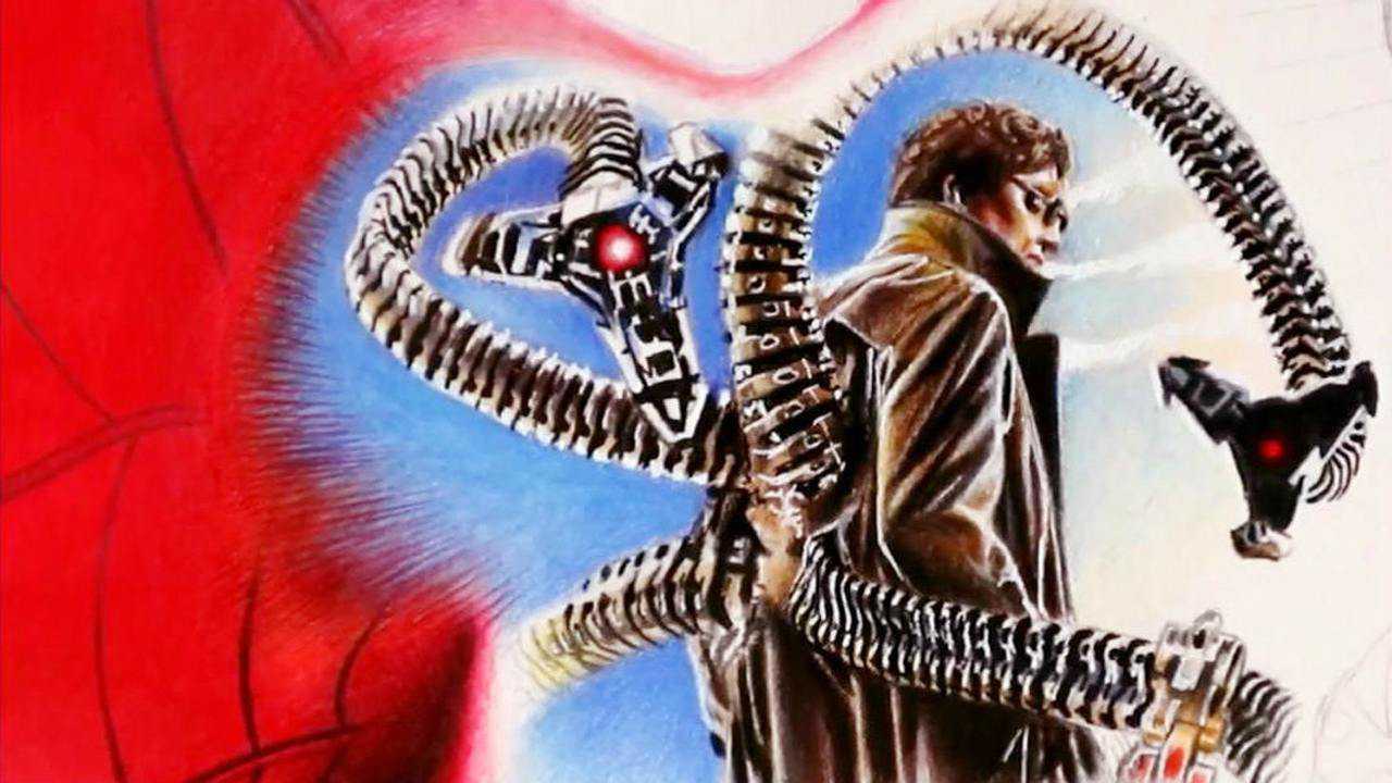 绘画高手用彩铅手绘的章鱼博士!这个触手的金属质感画的真棒!