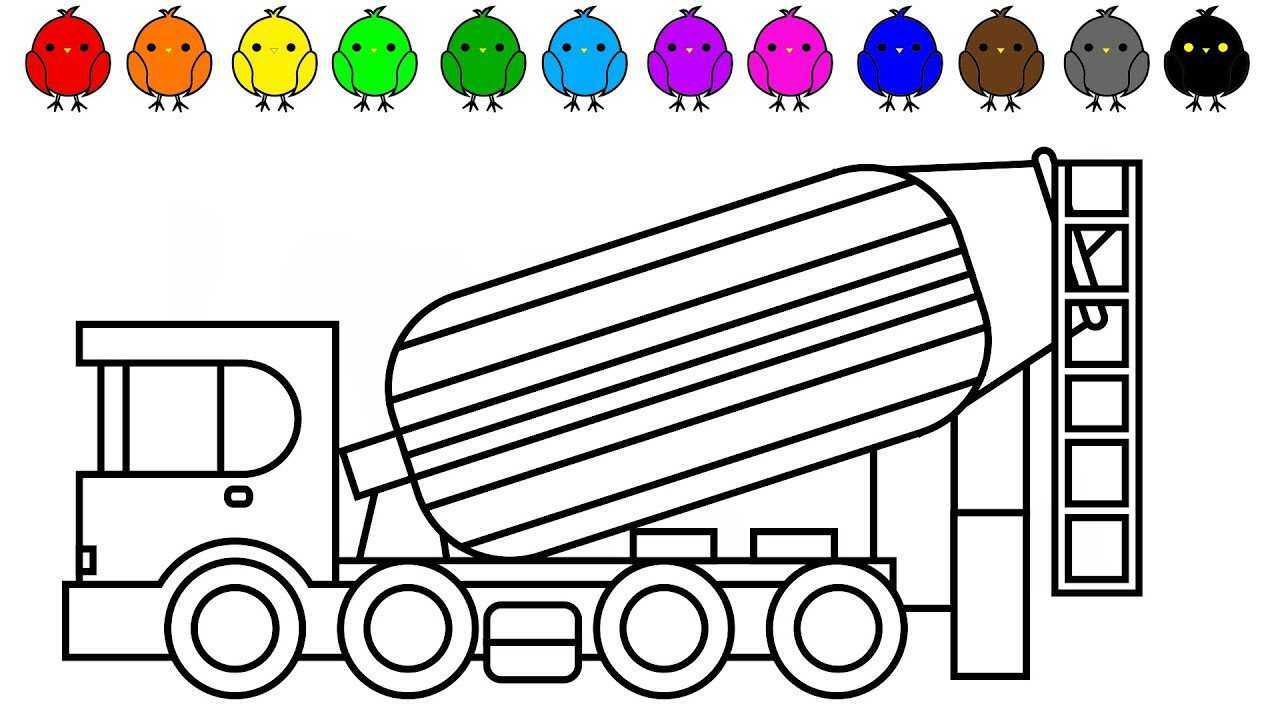 儿童简笔画:水泥运输车