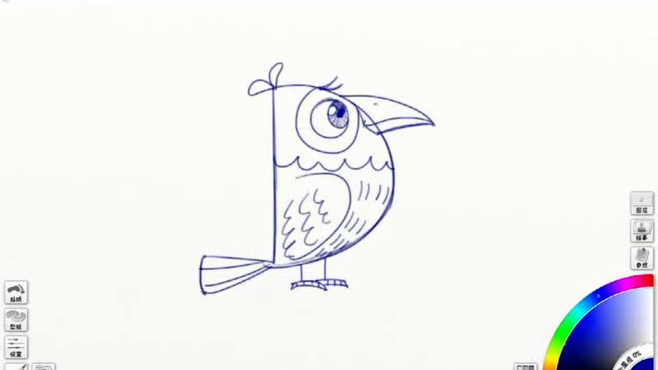 趣味创意卡通简笔画:d怎样变成一只鸟