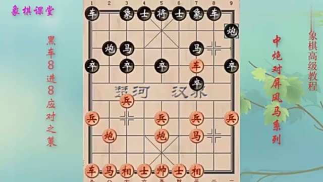 象棋高级教程《中炮过河车对屏风马》第三节 黑车8进8的应对之策