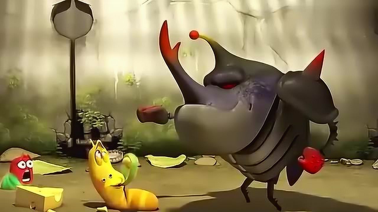 爆笑虫子两虫子沾上不明液体变成肌肉男狂虐青蛙