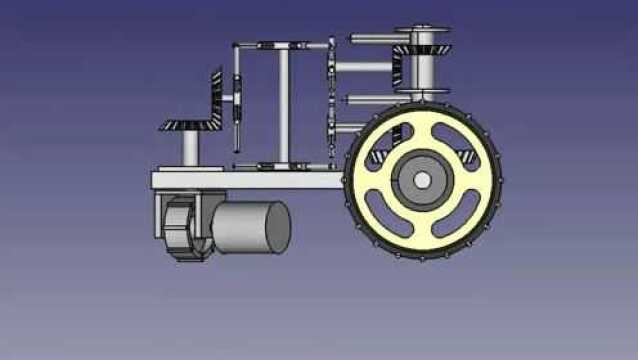 机械探索:轮式机器人的机械结构的运行动画