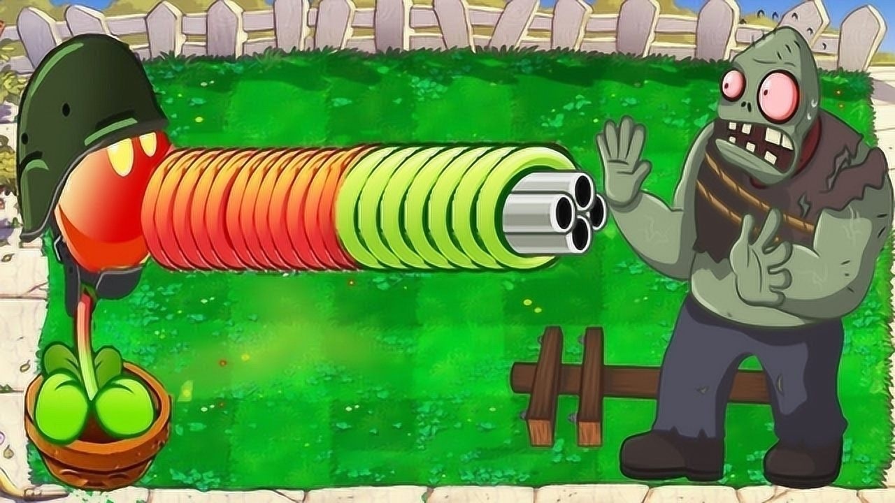 超多的加特林豌豆vs巨人僵尸博士欺负我手下没人是吧