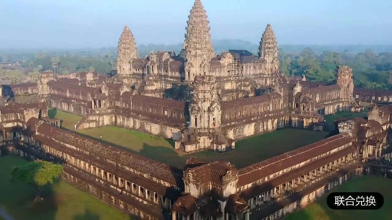 航拍世界最大寺庙吴哥窟