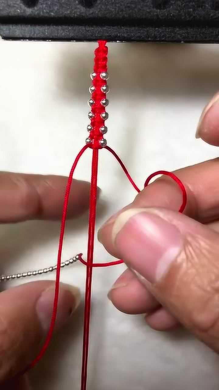 平安结红绳手链编法教程