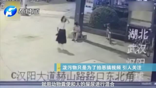 武汉女孩深夜当街被陌生人泼粪!竟是情侣干的:为拍恶搞视频!