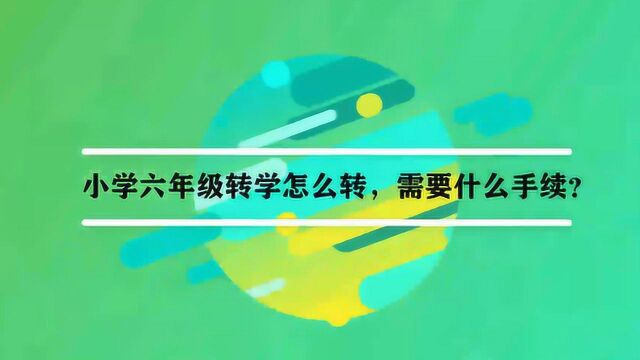 小学六年级转学怎么转,需要什么手续?