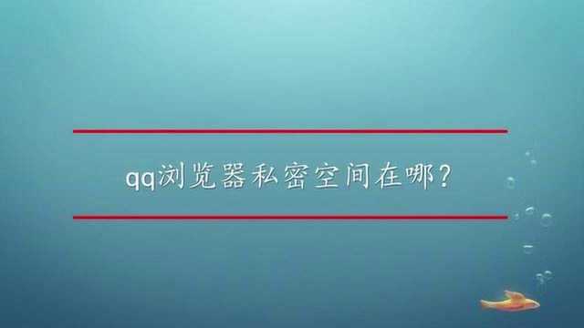 qq浏览器私密空间在哪?