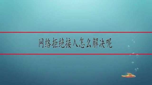 网络拒绝接入怎么解决呢