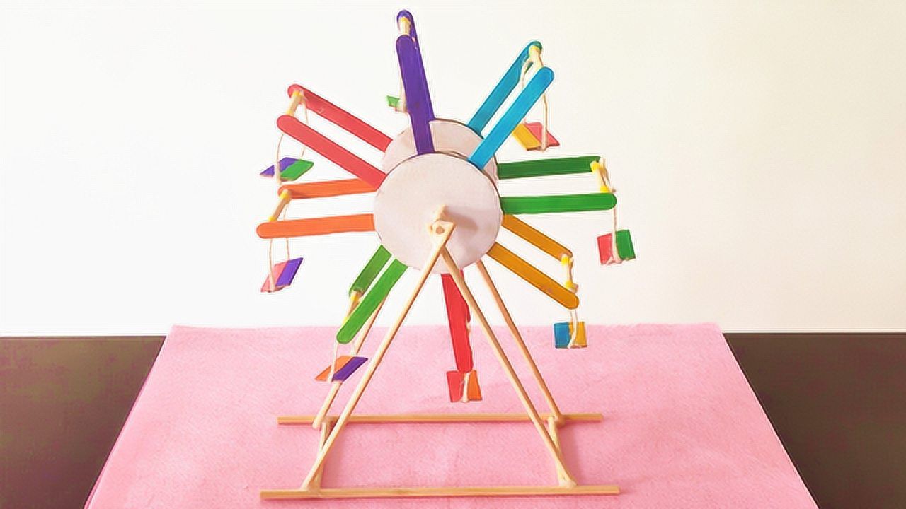 玩具摩天轮怎么制作?一些冰棒棍和一次性筷子,教你详细制作方法